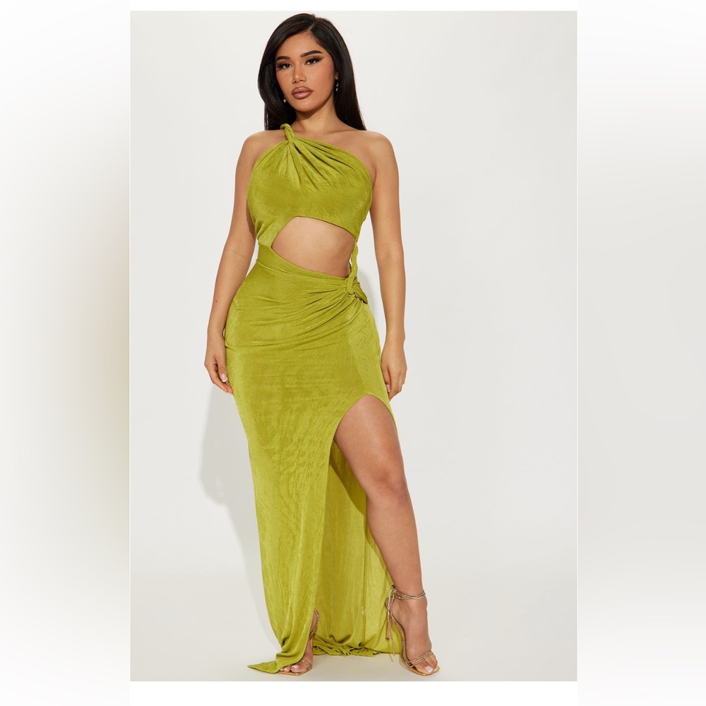 Marcelina Slinky Maxi Dress - Green
